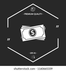 Money banknotes stack icon