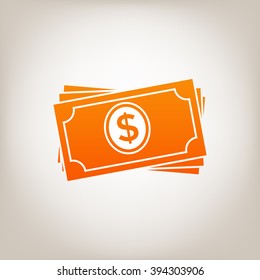 Money banknotes stack icon.