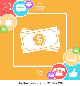 Money banknotes stack icon