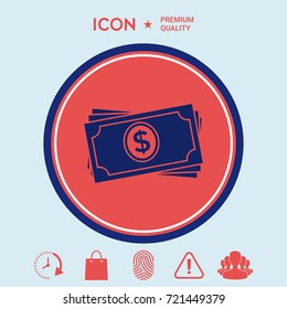 Money banknotes stack icon