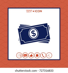 Money banknotes stack icon