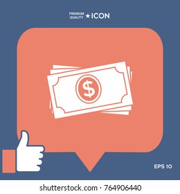 Money banknotes stack icon