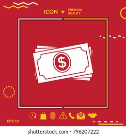 Money banknotes stack icon
