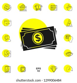 Money banknotes stack icon. Graphic elements for your design