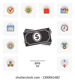 Money banknotes stack icon. Graphic elements for your design