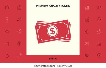 Money banknotes stack icon. Graphic elements for your design