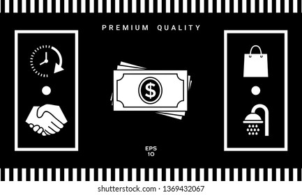 Money banknotes stack icon. Graphic elements for your design