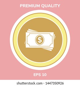 Money banknotes stack icon. Graphic elements for your design