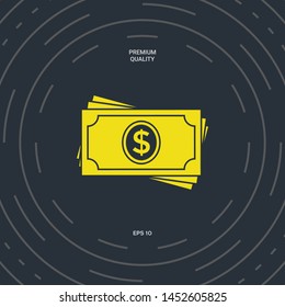 Money banknotes stack icon. Graphic elements for your design