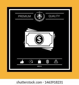 Money banknotes stack icon. Graphic elements for your design