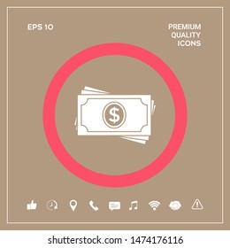 Money banknotes stack icon. Graphic elements for your design