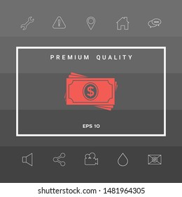 Money banknotes stack icon. Graphic elements for your design