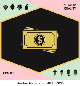 Money banknotes stack icon. Graphic elements for your design