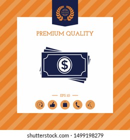 Money banknotes stack icon. Graphic elements for your design