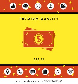 Money banknotes stack icon. Graphic elements for your design