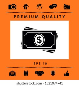 Money banknotes stack icon. Graphic elements for your design