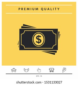 Money banknotes stack icon. Graphic elements for your design