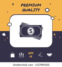 Money banknotes stack icon. Graphic elements for your design