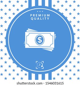 Money banknotes stack icon. Graphic elements for your design