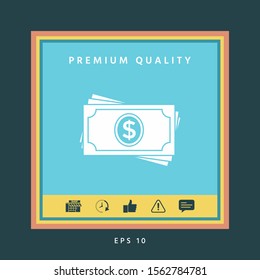 Money banknotes stack icon. Graphic elements for your design