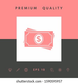Money banknotes stack icon. Graphic elements for your design