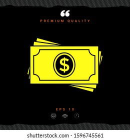 Money banknotes stack icon. Graphic elements for your design