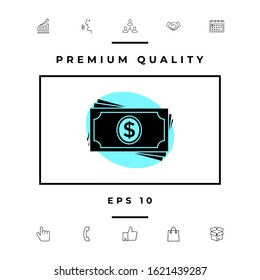 Money banknotes stack icon. Graphic elements for your design