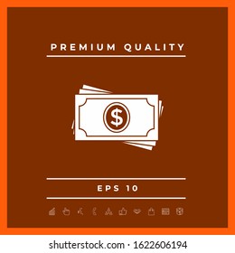 Money banknotes stack icon. Graphic elements for your design