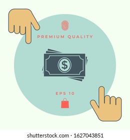 Money banknotes stack icon. Graphic elements for your design