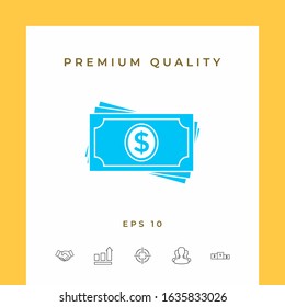 Money banknotes stack icon. Graphic elements for your design