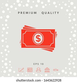 Money banknotes stack icon. Graphic elements for your design