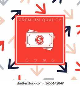 Money banknotes stack icon. Graphic elements for your design