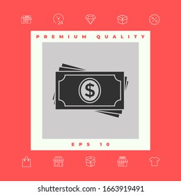 Money banknotes stack icon. Graphic elements for your design