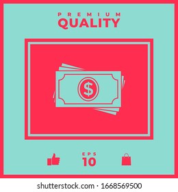 Money banknotes stack icon. Graphic elements for your design