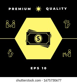 Money banknotes stack icon. Graphic elements for your design