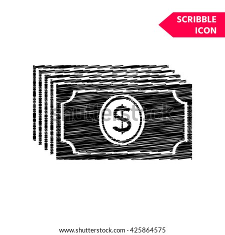 Money Banknotes Stack Icon Scribble Icon Stock Vector Royalty Free - money banknotes stack icon scribble icon for you design