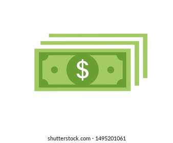 Money banknotes banknotes vector. Bill money currency finance dollar illustration. Dollar concept. Money isolated on white background. EPS 10