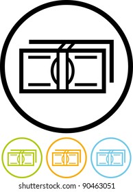 Money banknotes - Vector icon isolated on white