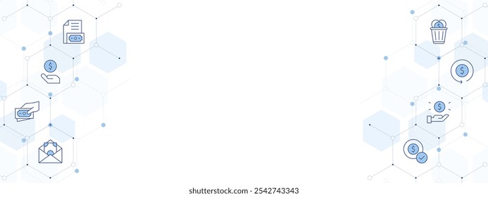 Money Banner Vector Illustration with Two-sided Icon Style. Line Duotone icon. Containing money, dollar, return of investment, business, money waste.