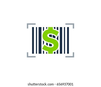 Money Barcode Icon Logo Design Element