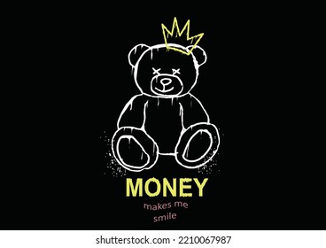 Money Bear Crown Vector Hand Drawn Design