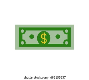 Money bill cash icon on white background Flat design Vector Illustration