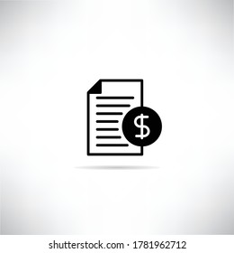sombra de fondo gris del icono de la factura de dinero