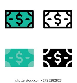 Iconos de la cuenta del dinero fijados para la financiación del comercio electrónico conveniente para los App móviles, los App del Web y los medios impresos. Múltiples iconos de estilo, 