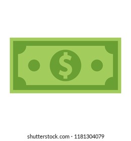 Money bill isolated on white background. Vector illustration. Eps 10.