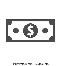 Money bill isolated on white background. Vector illustration. Eps 10. 