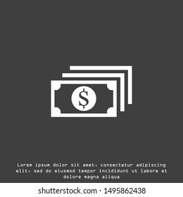 Money bill isolated on white background. Vector illustration. Eps 10.
Dollar icon. Cash concept. Vector illustration.
