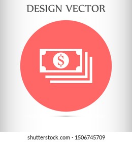 Money bill isolated on white background. Vector illustration. Eps 10.
Dollar icon. Cash concept. Vector illustration.
