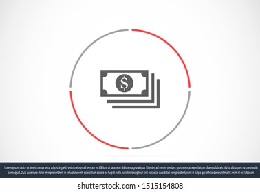 Money bill isolated on white background. Vector illustration. Eps 10. 