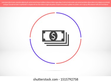 Money bill isolated on white background. Vector illustration. Eps 10.
Dollar icon. Cash concept. Vector illustration.